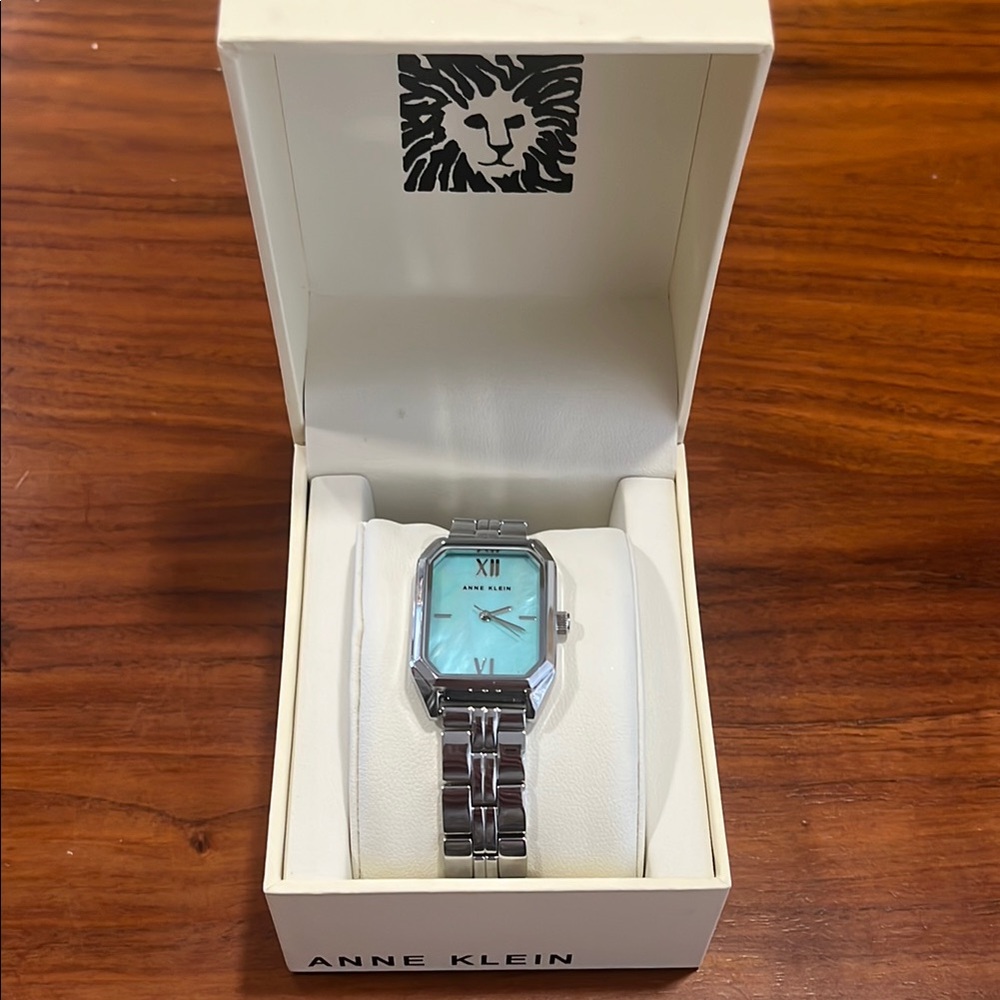Anne Klein Silver Watch with Blue Face